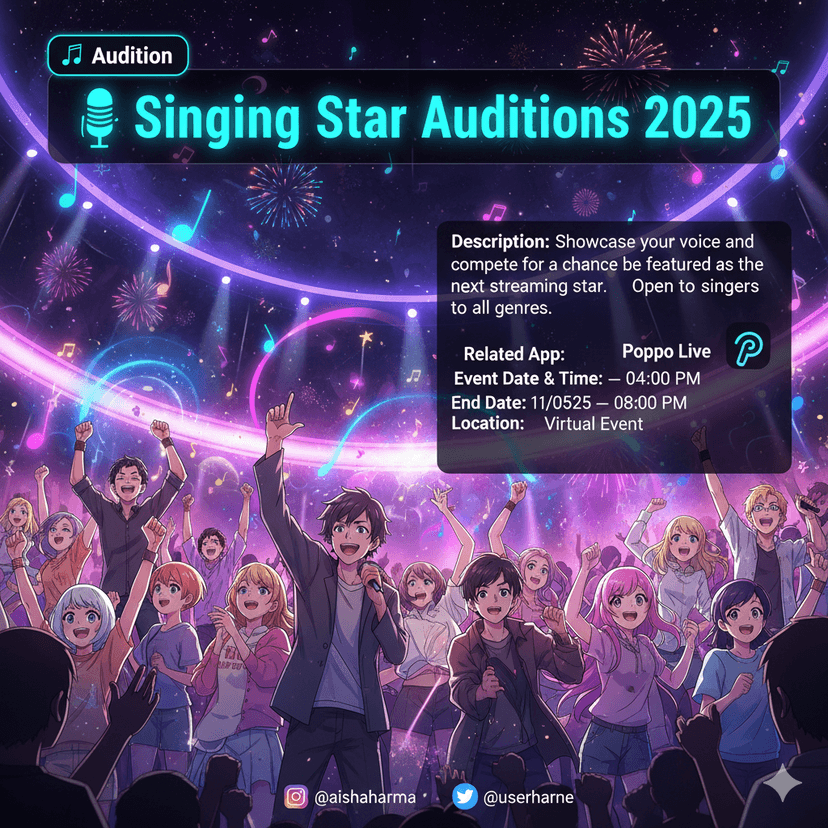 Singing Star Auditions 2025